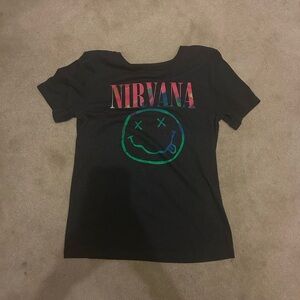 NIRVANA Black Crew Neck Tee